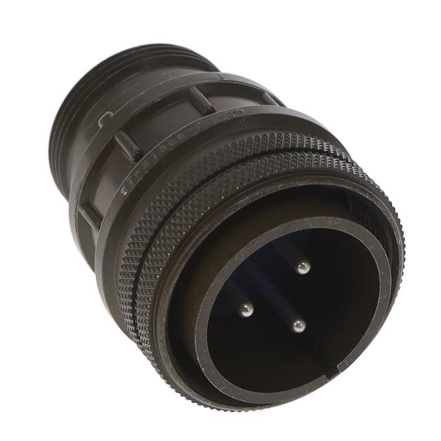 3 Position Circular Connector Plug, Male Pins Solder Cup