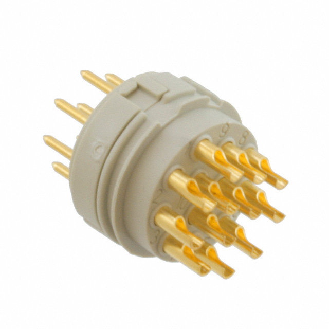 12 Position Circular Connector Insert, Male Pins Solder Cup