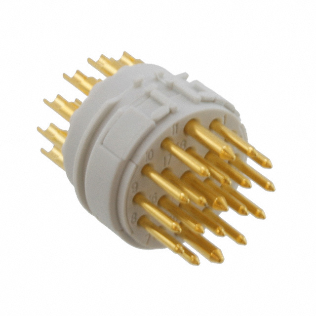 19 Position Circular Connector Insert, Male Pins Solder Cup