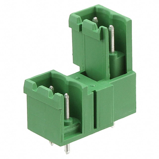 4 Position Terminal Block Header, Male Pins, Shrouded (3 Side) 0.200