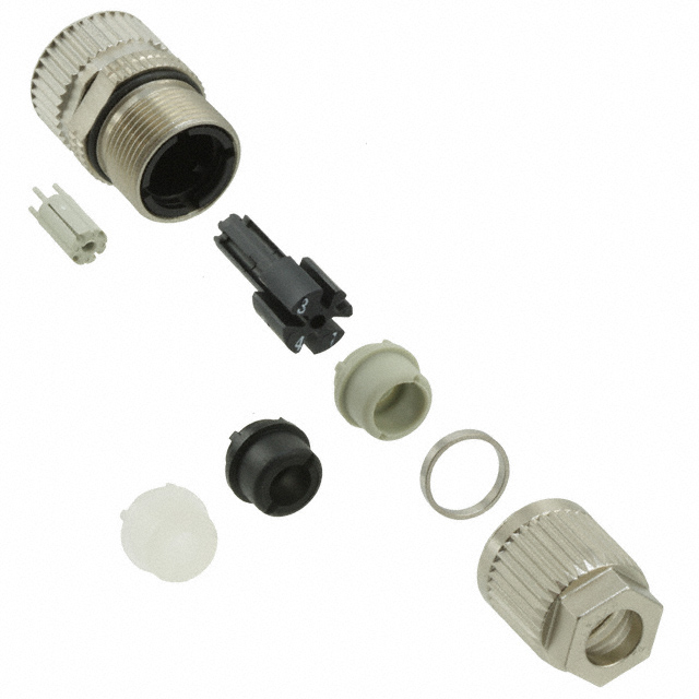 4 Position Circular Connector Receptacle Housing Free Hanging (In-Line) Backshell, Coupling Nut, Strain Relief