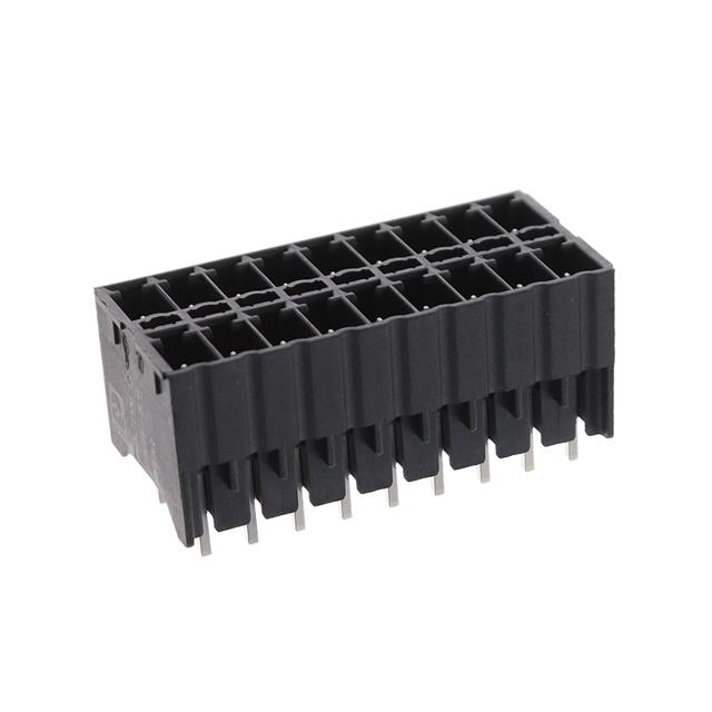 18 Position Terminal Block Header, Male Pins, Shrouded (4 Side) 0.138