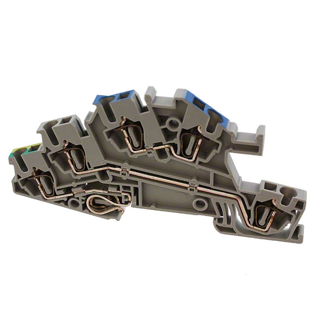 Terminal Block Connector 5 Position Feed Through, Isolated Gray 12-28 AWG