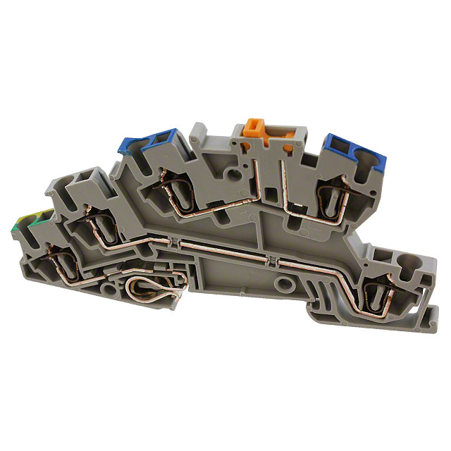Terminal Block Connector 5 Position Disconnect, Feed Through, Isolated Gray 12-28 AWG