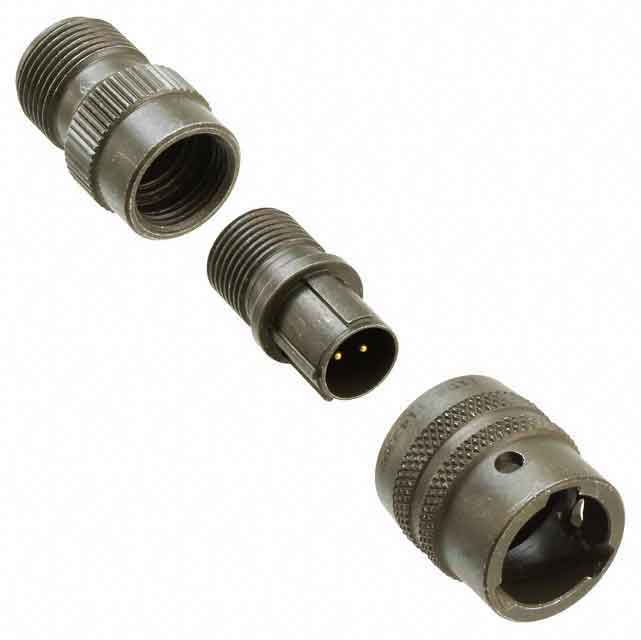 2 Position Circular Connector Plug, Male Pins Solder Cup