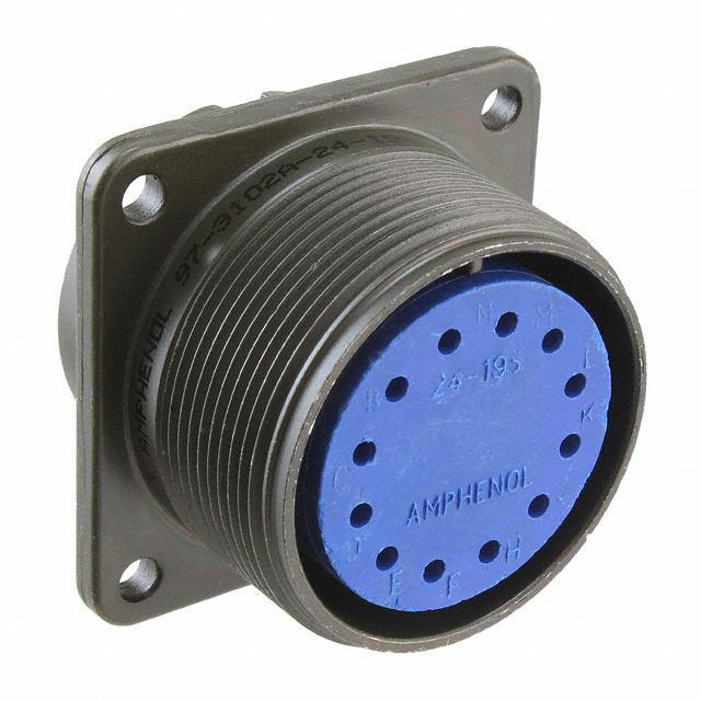 12 Position Circular Connector Receptacle, Female Sockets Solder Cup