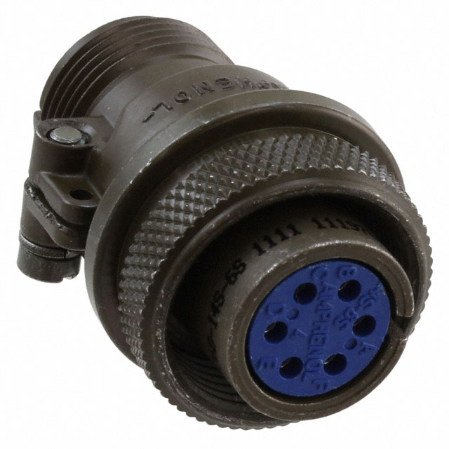 6 Position Circular Connector Plug, Female Sockets Solder Cup