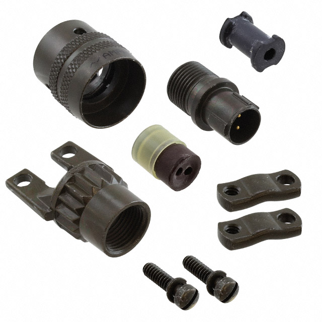 2 Position Circular Connector Plug, Male Pins Solder Cup