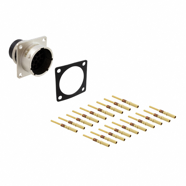 19 Position Circular Connector Receptacle, Male Pins Crimp