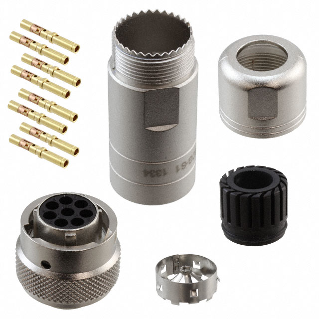 8 Position Circular Connector Plug, Female Sockets Crimp