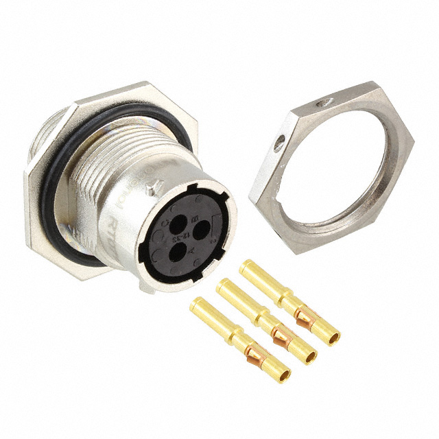 3 Position Circular Connector Receptacle, Female Sockets Crimp