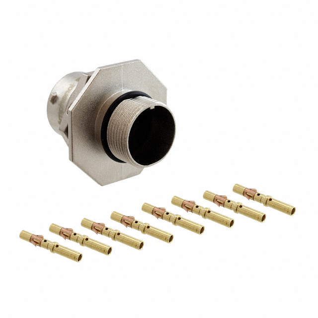 8 Position Circular Connector Receptacle, Female Sockets Crimp