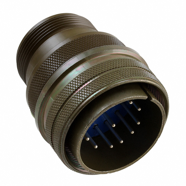 12 Position Circular Connector Plug, Male Pins Solder Cup