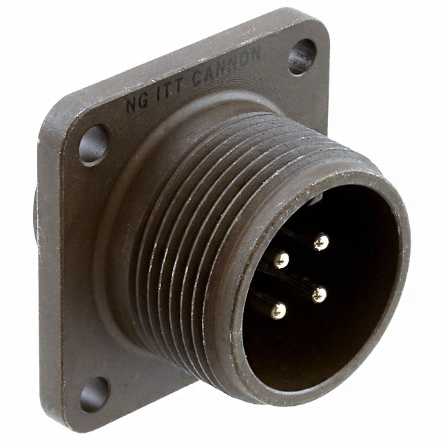 4 Position Circular Connector Receptacle, Male Pins Solder Cup