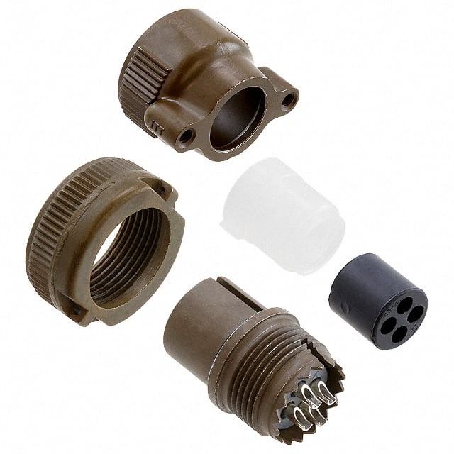 4 Position Circular Connector Plug, Female Sockets Solder Cup