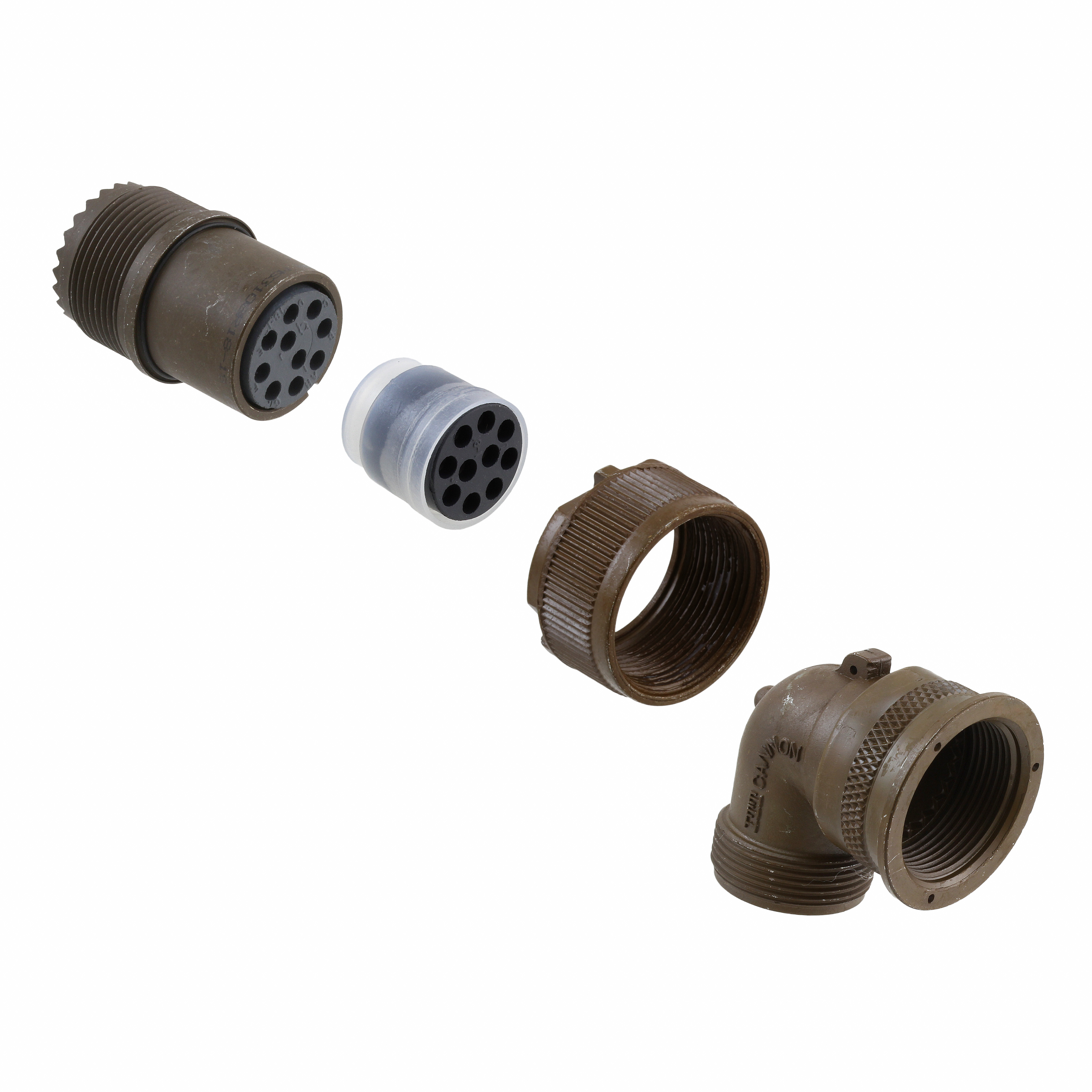 10 Position Circular Connector Plug, Female Sockets Solder Cup