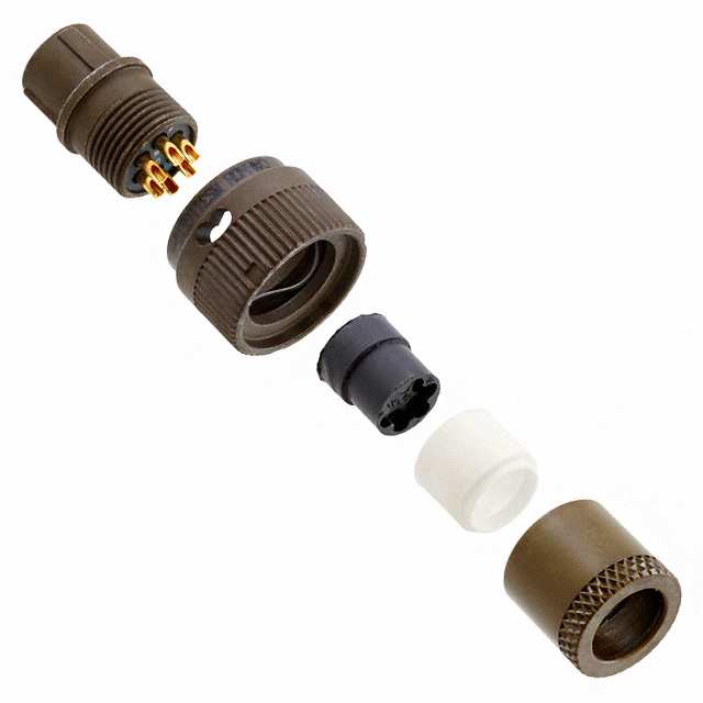 6 Position Circular Connector Plug, Male Pins Solder Cup