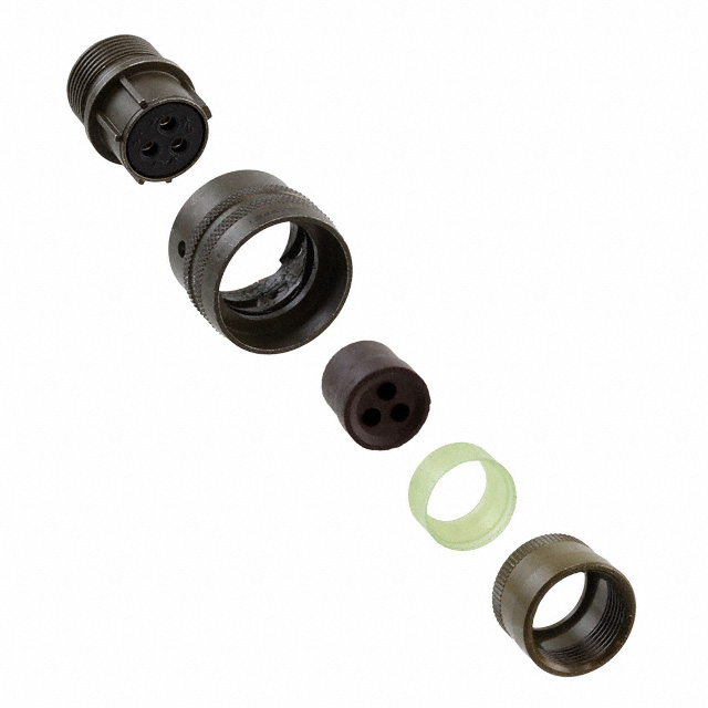 3 Position Circular Connector Plug, Female Sockets Solder Cup