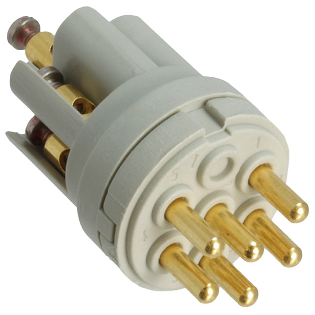 6 (Power) Position Circular Connector Insert, Male Pins Screw