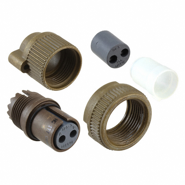 2 Position Circular Connector Plug, Female Sockets Solder Cup