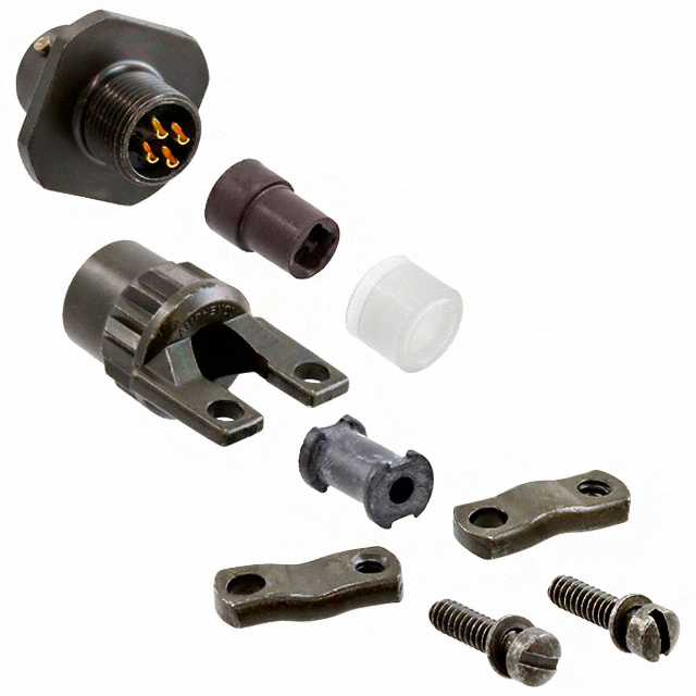 4 Position Circular Connector Receptacle, Female Sockets Solder Cup