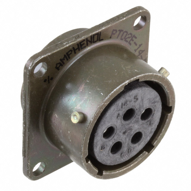 5 Position Circular Connector Receptacle, Female Sockets Solder Cup