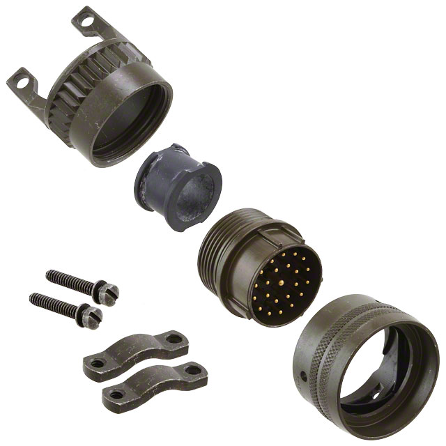 23 Position Circular Connector Plug, Male Pins Solder Cup