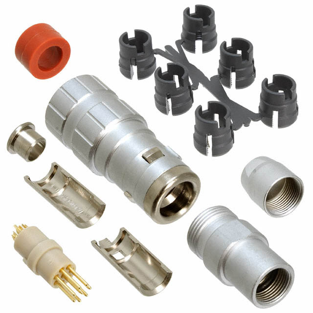 7 Position Circular Connector Plug, Male Pins Solder Cup