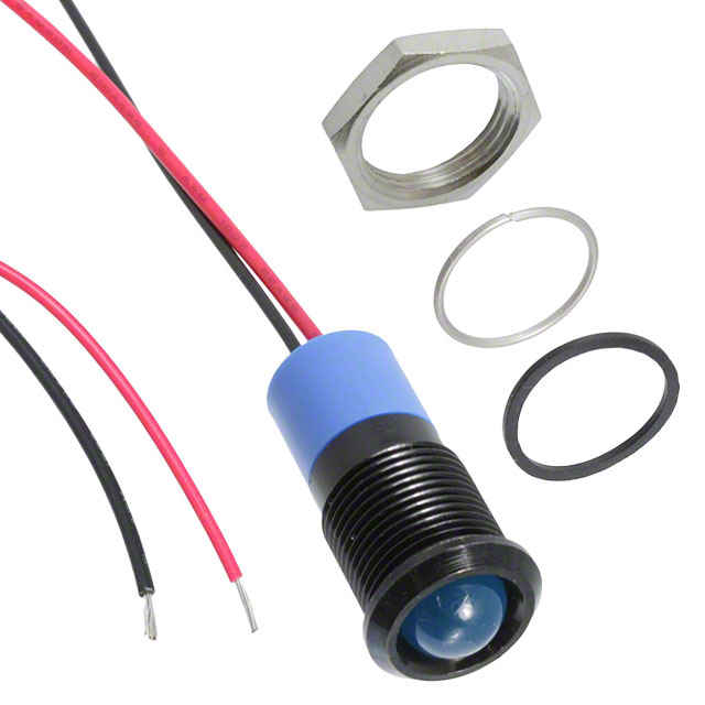 LED Panel Indicator Blue Diffused 100° 110V 6mA Wire Leads - 7.87 (200.00mm)