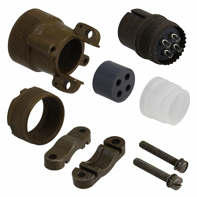 4 Position Circular Connector Plug, Female Sockets Solder Cup