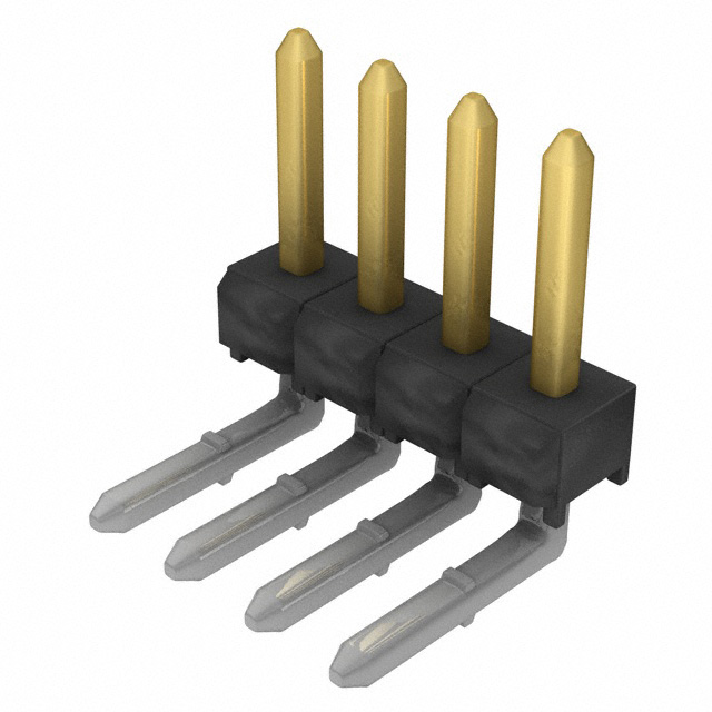 Connector Header Through Hole, Right Angle 4 position 0.100