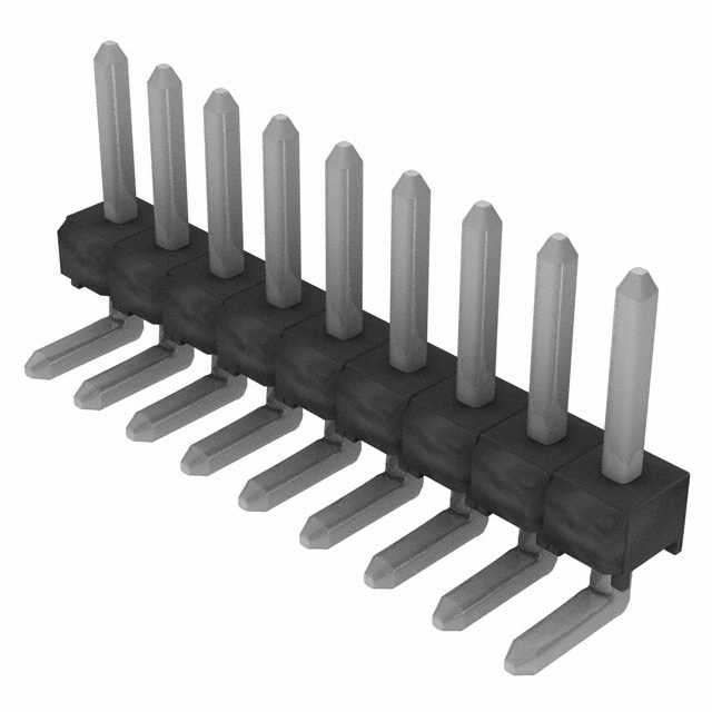 Connector Header Through Hole, Right Angle 9 position 0.100