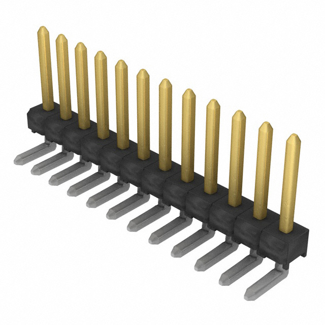 Connector Header Through Hole, Right Angle 12 position 0.100