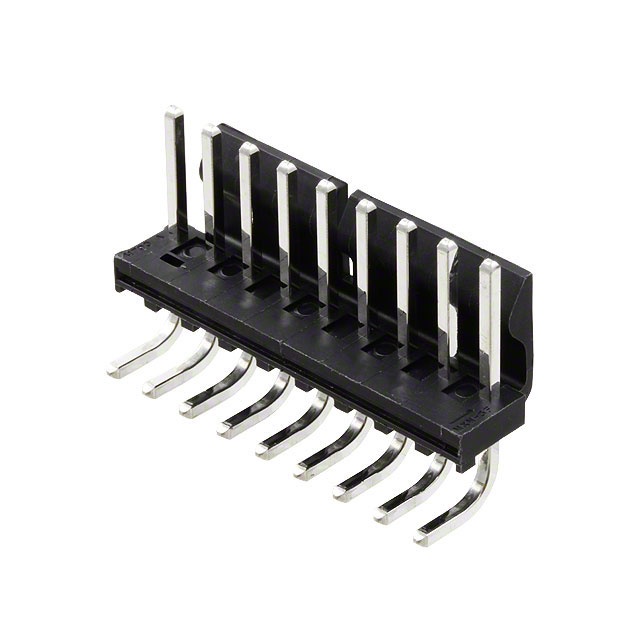 Connector Header Through Hole, Right Angle 9 position 0.156