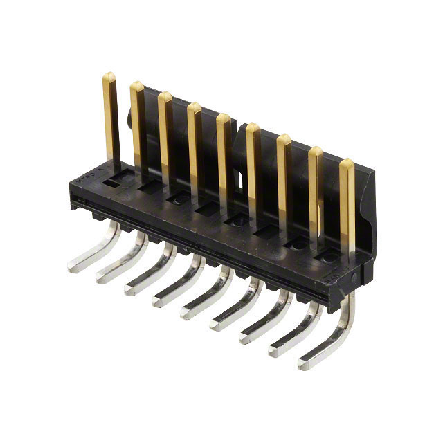 Connector Header Through Hole, Right Angle 9 position 0.156