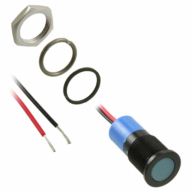 LED Panel Indicator Blue Diffused 100° 110V 6mA Wire Leads - 7.87 (200.00mm)