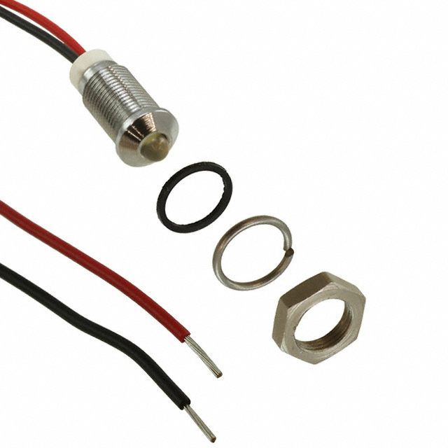 LED Panel Indicator White Diffused 100° 2V 20mA Wire Leads - 7.87 (200.00mm)