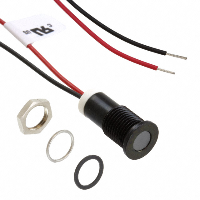 LED Panel Indicator White Diffused 100° 2V 20mA Wire Leads - 7.87 (200.00mm)