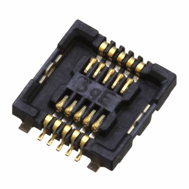 10 Position Connector Socket, Center Strip Contacts Surface Mount Gold