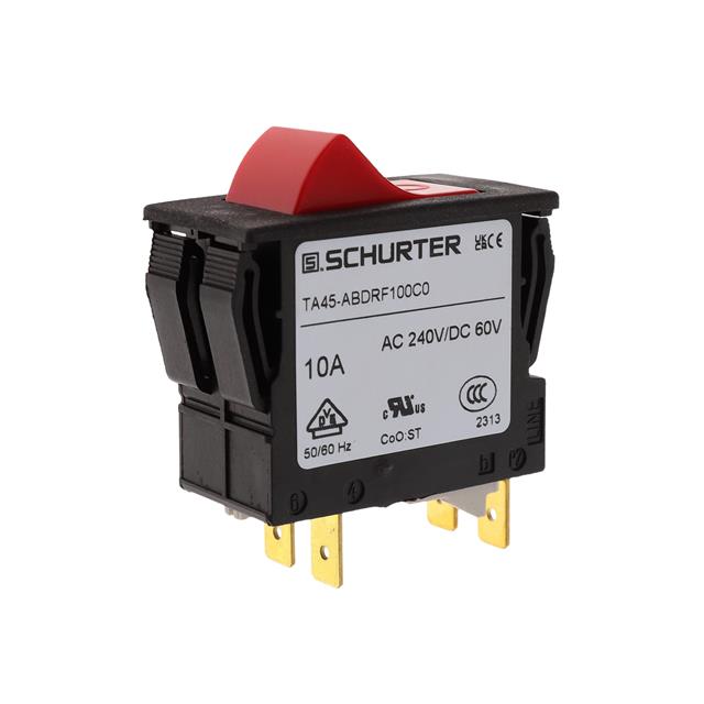 Circuit Breaker Thermal 10A 240 V AC 60 V DC Rocker Panel Mount