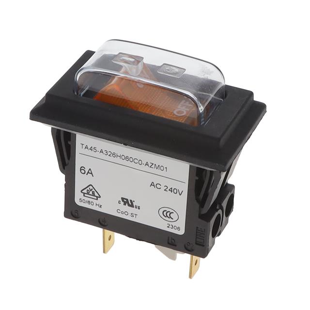 Circuit Breaker Thermal 6A 240 V AC 60 V DC Rocker Panel Mount