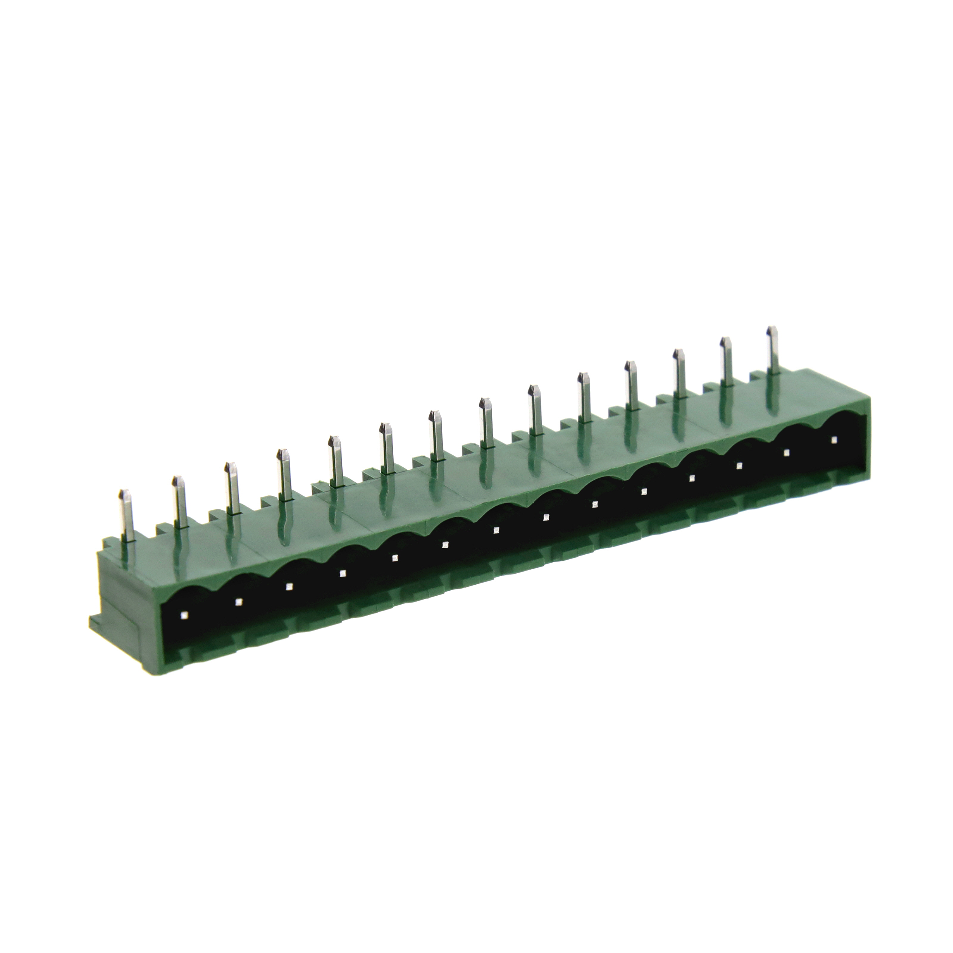 14 Position Terminal Block Header, Male Pins, Shrouded (4 Side) 0.200