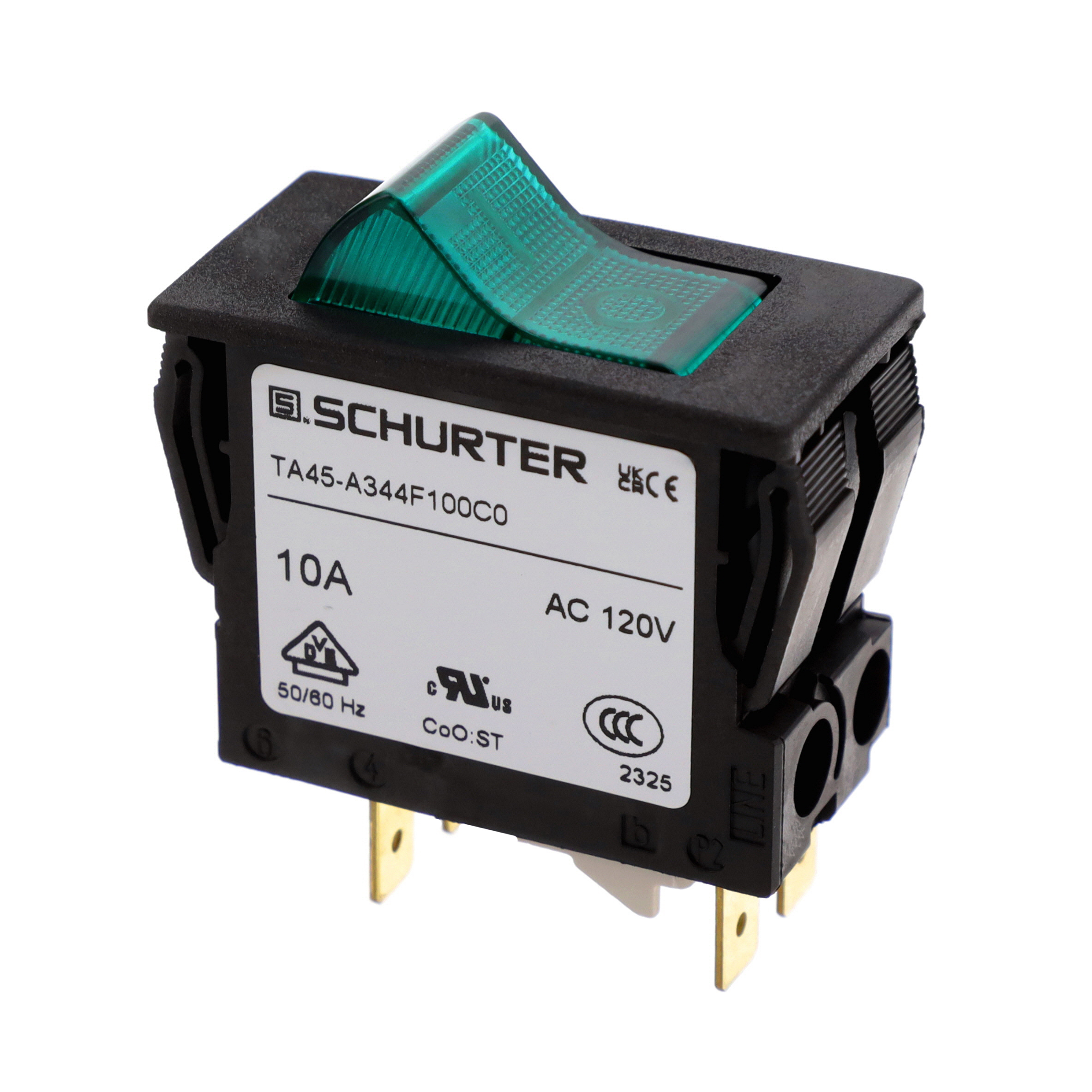 Circuit Breaker Thermal 10A 240 V AC 60 V DC Rocker Panel Mount