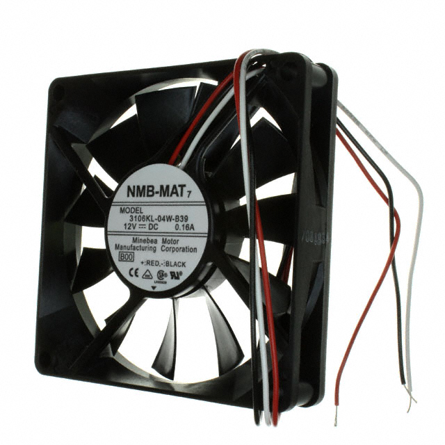Fan Tubeaxial 12VDC Square - 80mm L x 80mm H Ball 23.3 CFM (0.652m3/min) 3 Wire Leads