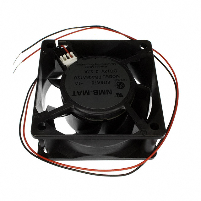 Fan Tubeaxial 12VDC Square - 60mm L x 60mm H Hydro-wave (HWB) 20.5 CFM (0.574m3/min) 2 Wire Leads