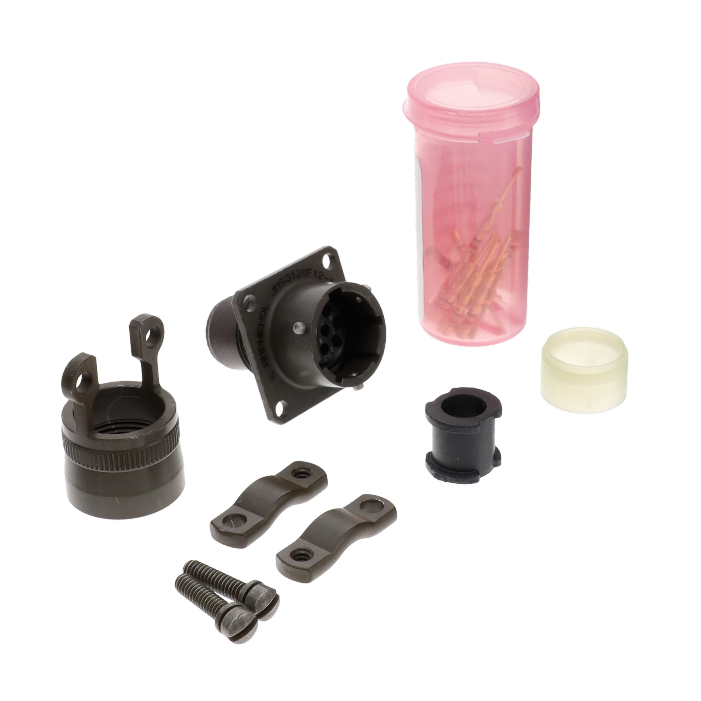 10 Position Circular Connector Receptacle, Male Pins Crimp