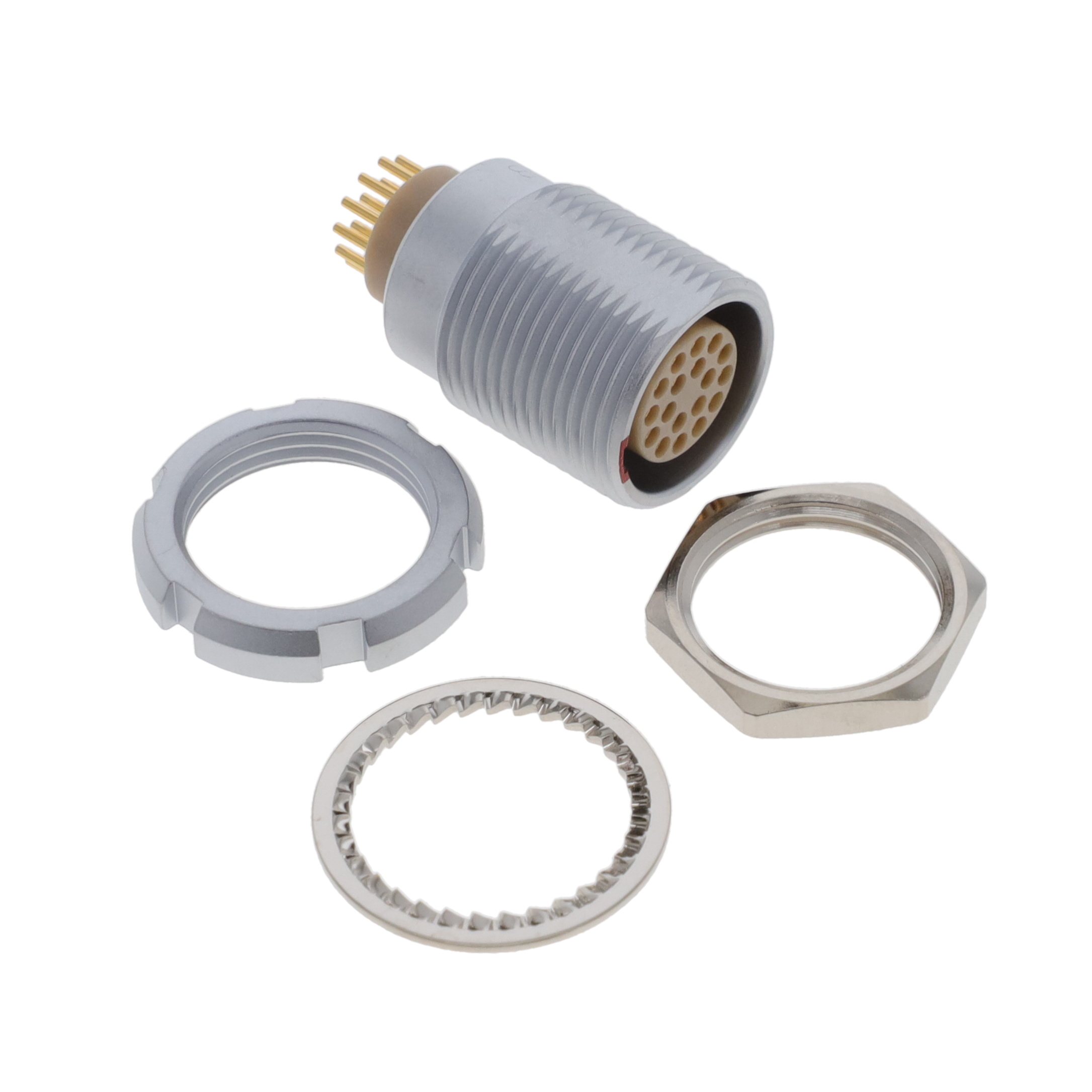 18 Position Circular Connector Receptacle, Female Sockets Solder