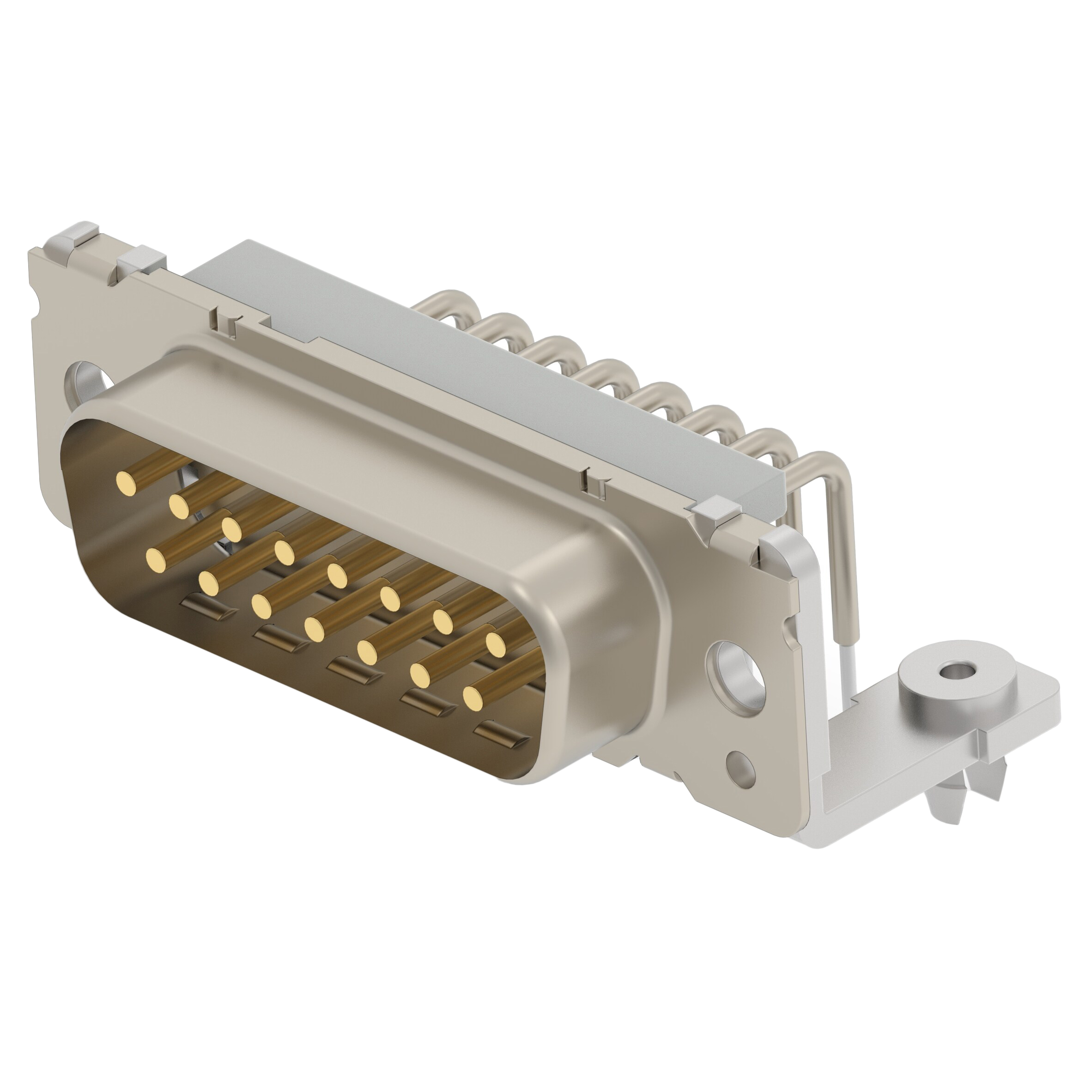 15 Position D-Sub Plug, Male Pins Connector