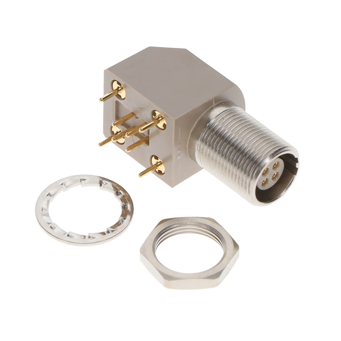 4 Position Circular Connector Receptacle, Female Sockets Solder