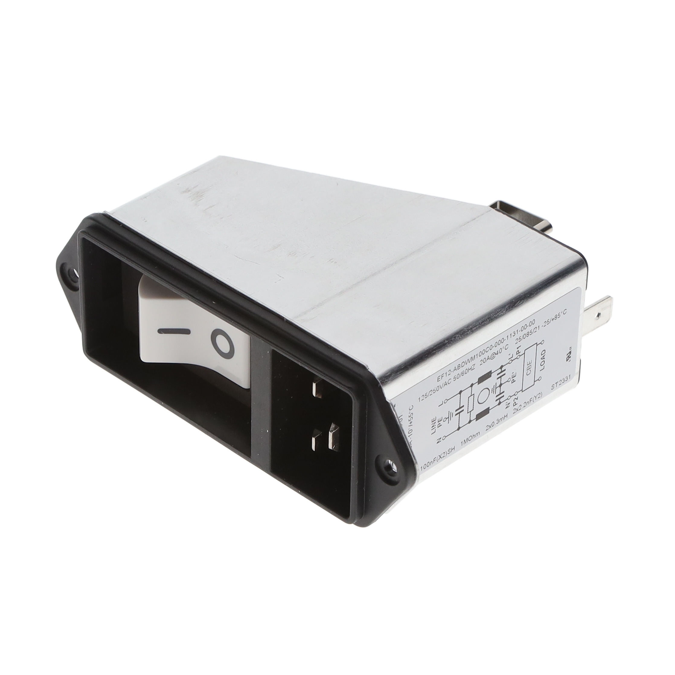 Power Entry Connector Receptacle, Male Blades - Module IEC 320-C20 Panel Mount, Flange